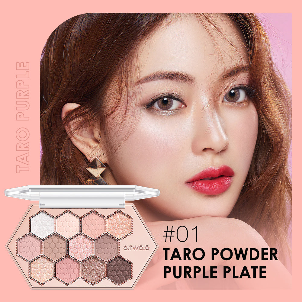 Honeycomb Hexagonal Star Diamond Eyeshadow Palette Taro Powder Honey Earth Eyeshadow Natural Highlight 12 Colors - V.I.P Digital Presence