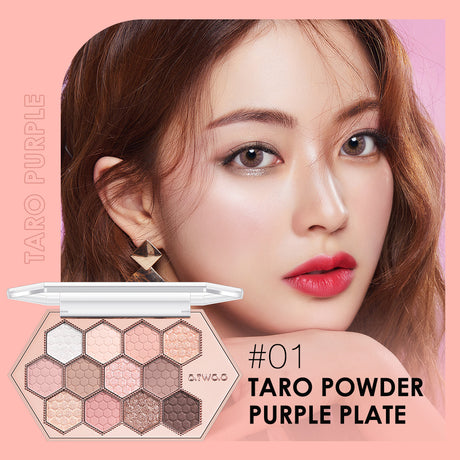Honeycomb Hexagonal Star Diamond Eyeshadow Palette Taro Powder Honey Earth Eyeshadow Natural Highlight 12 Colors - V.I.P Digital Presence