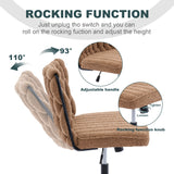 Armless Office Desk Chair No Wheels BROWN