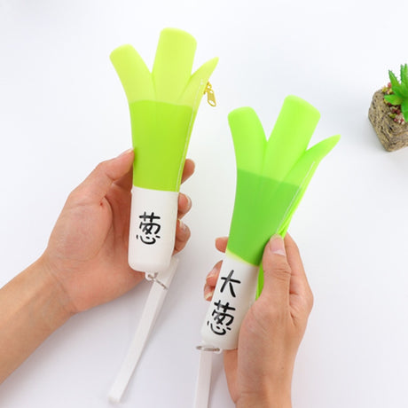 Creative Green Onion Banana Pencil Bag Silicone Pencil Case Student Stationery Storage Coin Purse - V.I.P Digital Presence