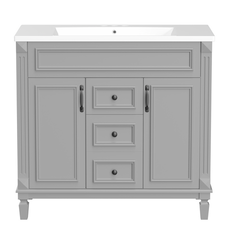 36'' Bathroom Vanity with Top Sink, Modern Bathroom Storage Cabinet with 2 Soft Closing Doors and 2 Drawers, Single Sink Bathroo - V.I.P Digital Presence