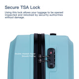 3 Piece Luggage Sets ABS Lightweight Suitcase with Two Hooks, Spinner Wheels, TSA Lock, (20/24/28)   Green