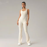 Horn yoga jumpsuit beautiful back elastic body shaping fitness suit tight fitting vest sportswear for women - V.I.P Digital Presence