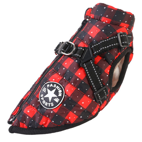 Pet clothing waterproof and warm dog cotton coat winter skiing suit chest and back integrated cotton vest - V.I.P Digital Presence