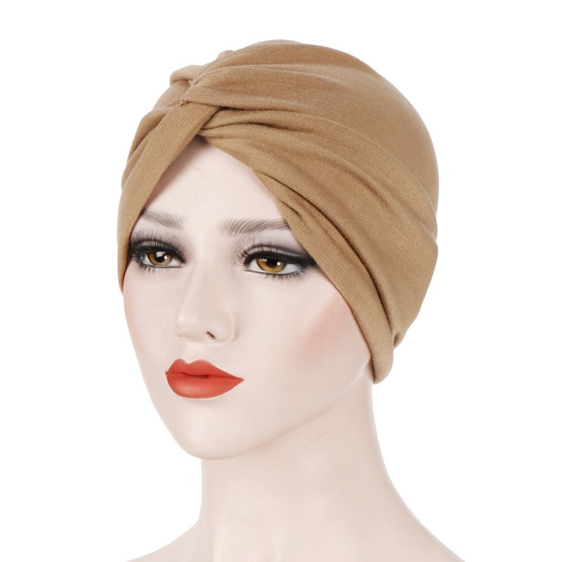 New elastic fabric with crossed candy colored twisted hat and candy colored base on the forehead - V.I.P Digital Presence
