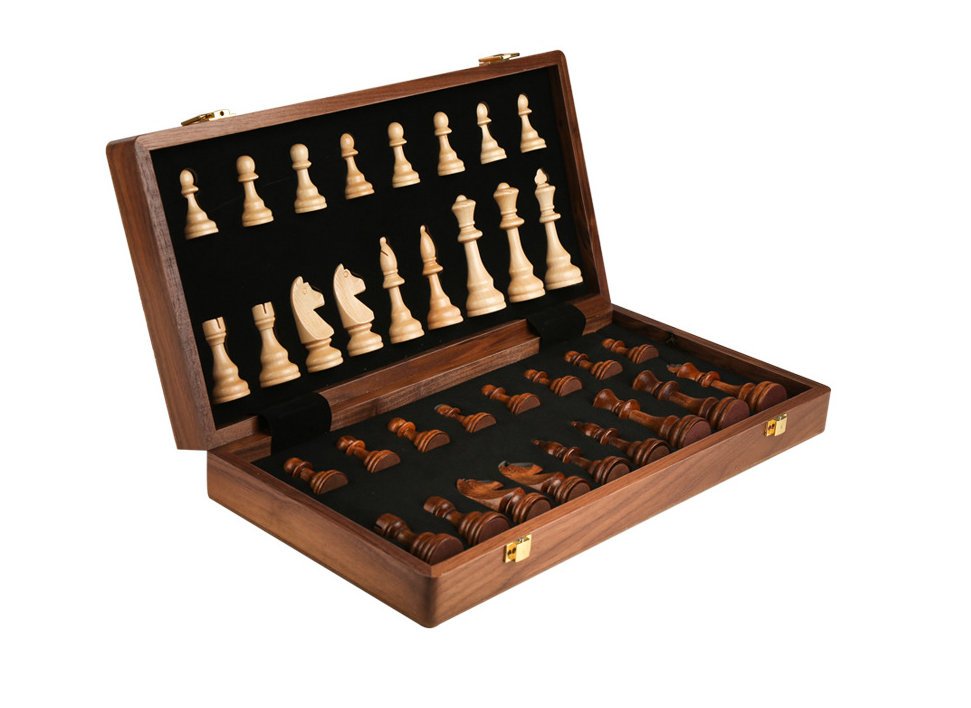 Juego de ajedrez internacional de alta gama de madera maciza, tablero de ajedrez plegable de madera grande para niños, especial para competición de ajedrez occidental.