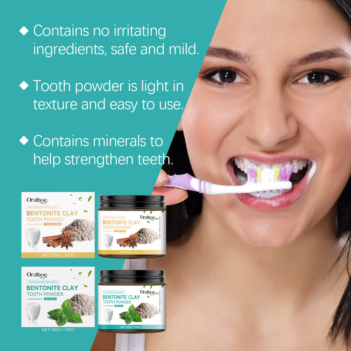 Volcanic Ash Bentonite Dental Powder Tooth Cleaning Powder To Remove Stains And Maintain Oral Hygiene - V.I.P Digital Presence