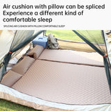 Colchón de aire autoinflable con diseño de camuflaje, ideal para camping y almohada. 