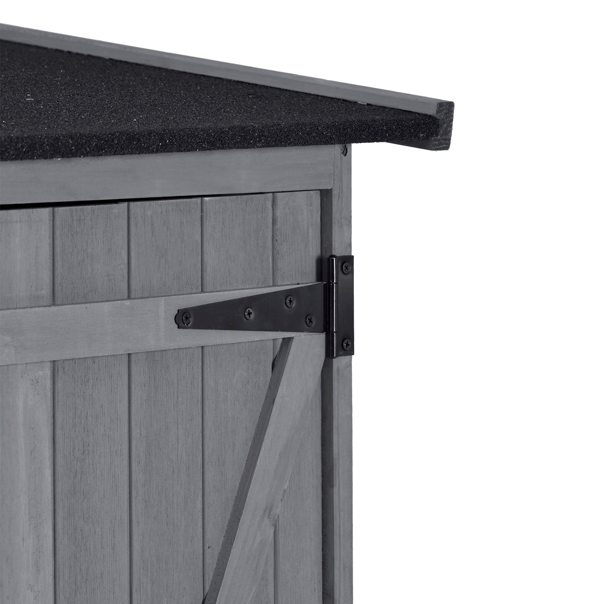 Outdoor 5.3ft Hx4.6ft L Wood Storage Shed Tool Organizer,Garden Shed, Storage Cabinet with Waterproof Asphalt Roof Gray - V.I.P Digital Presence
