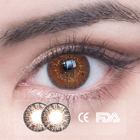 1Pcs FDA Certificate Eyes Beautiful Pupil Colorful Girl Cosplay Contact Lenses Brown - V.I.P Digital Presence