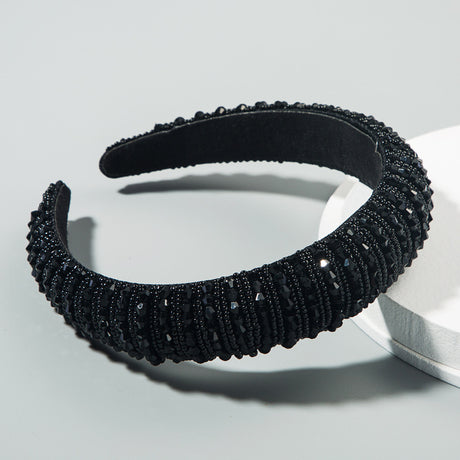 Hair Hoop Hand Woven Beaded Head Hoop Female Baroque Sponge Hair Bundle Korean Style Of The Net Red Face Wash Hair Accessories - V.I.P Digital Presence