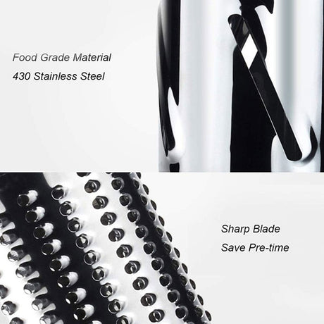 5-in-1 Cheese Grater: Gourmet, Rotary with Hand Crank, 10 Blades (3 Blades-C), for Cheese & Vegetable Slicing. - V.I.P Digital Presence