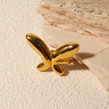 18K Gold-Plated Stainless Steel Butterfly Ring - V.I.P Digital Presence