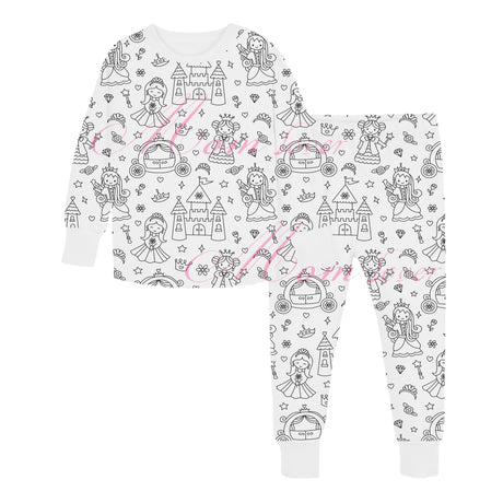 Children's graffiti pajamas DIY hand-painted colorable set for home decor coloring pajama sets - V.I.P Digital Presence