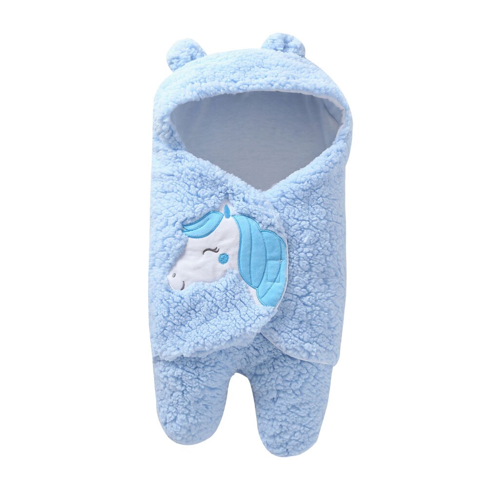 Conjunto de ropa para bebé, mono de una pieza con manta cálida y dibujos animados