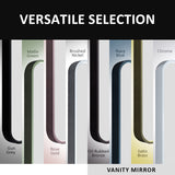 24x36 inch aluminum frame round rectangular bathroom wall mirror, matte black rust proof, tempered glass mirror - V.I.P Digital Presence