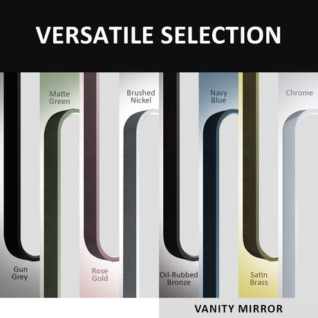 24x36 inch aluminum frame round rectangular bathroom wall mirror, matte black rust proof, tempered glass mirror - V.I.P Digital Presence