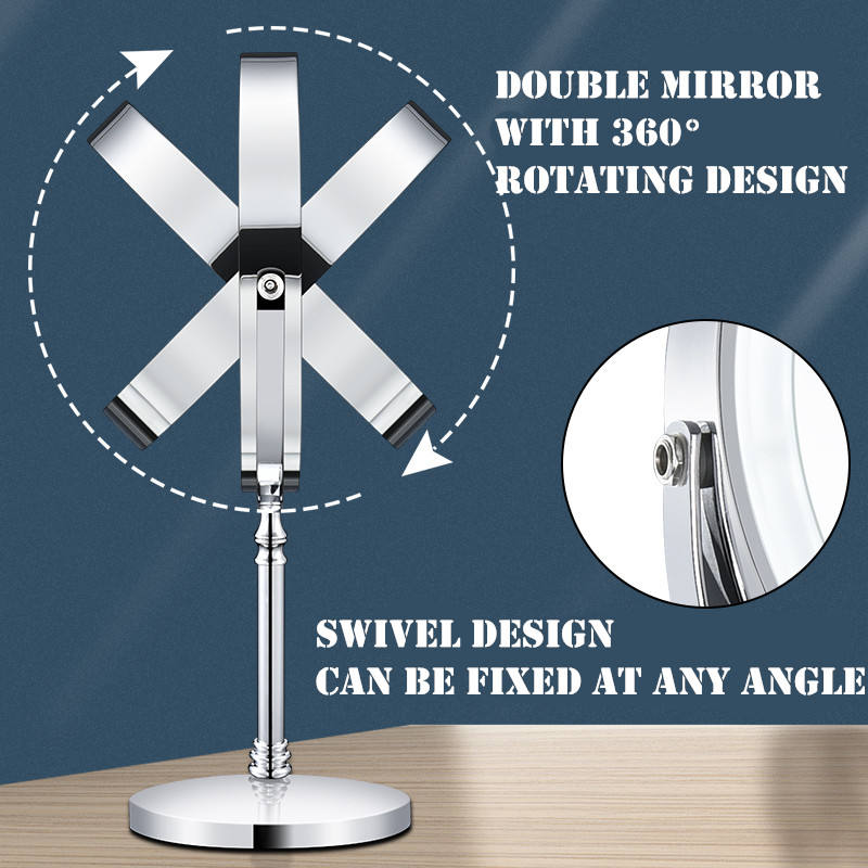 Dual sided 8" USB Wireless 1X&10X Rechargeable Vanity makeup mirror with lights - V.I.P Digital Presence