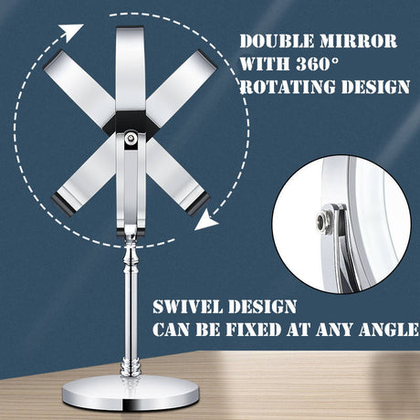 Dual sided 8" USB Wireless 1X&10X Rechargeable Vanity makeup mirror with lights - V.I.P Digital Presence