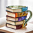 Painted Book Mug: 11oz, 3D painted books design, colorful resin, unique coffee cup, ideal for collection/gifts. - V.I.P Digital Presence