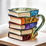 Painted Book Mug: 11oz, 3D painted books design, colorful resin, unique coffee cup, ideal for collection/gifts. - V.I.P Digital Presence