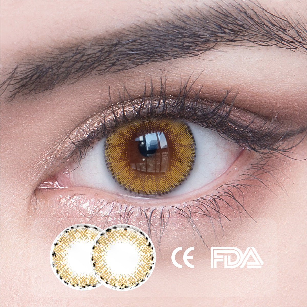 1Pcs FDA Certificate Eyes Beautiful Pupil Colorful Girl Cosplay Contact Lenses Brown - V.I.P Digital Presence