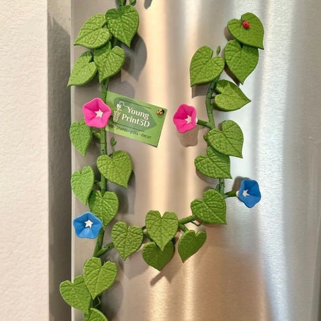 Morning Glory Magnets 3D printed artificial morning glory refrigerator sticker decoration - V.I.P Digital Presence