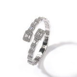 Fashionable Opening Bracelet Ins Style Diamond Set Interwoven Two Color Bracelet Personalized Hip Hop Men's Handpiece - V.I.P Digital Presence