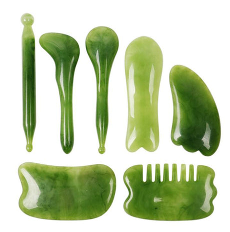Jade Face Roller Gua Sha Massager Natural Real Stone Scraper Care Massage Tools Face Gouache Skin - V.I.P Digital Presence
