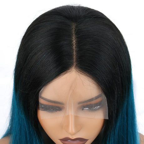 4x4 Lace Closure short Bob Wigs Human Hair T1B/green Color Bob Wig Double Drawn Straight Human hair Bob Lace Front Wig For Women - V.I.P Digital Presence