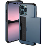 Applicable iphone 14 phone case Apple 13 slider insert card 2 in 1 anti-drop 12Pro wallet case XR