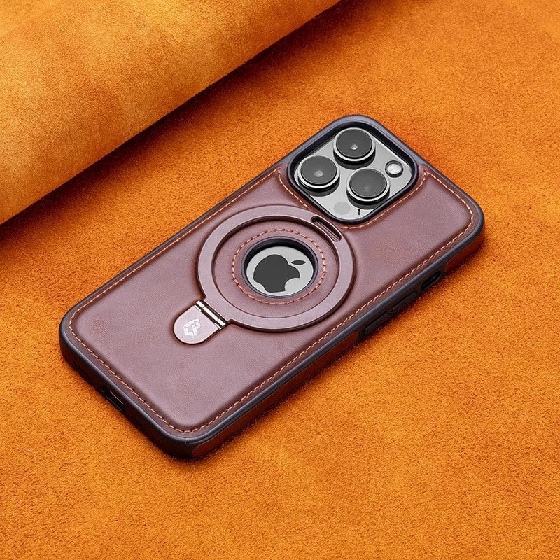 Suitable for Apple 16Promax phone case leather magnetic bracket iPhone 15 anti drop protective case - V.I.P Digital Presence