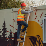 17ft Multi-Position Foldable Aluminum Ladder, A-Frame and Straight Ladder, ANSI 250lbs - V.I.P Digital Presence