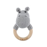 Campana relajante para bebé con nombre tallado, regalo para recién nacido, regalo para el baño, muñeca de dibujos animados tejida