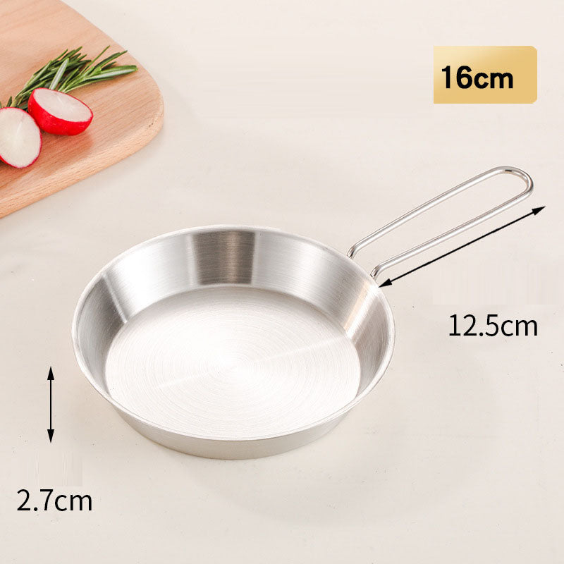 stainless steel folding handle frying pan outdoor flat bottomed frying pan mini frying pan portable frying pan camping equipment - V.I.P Digital Presence