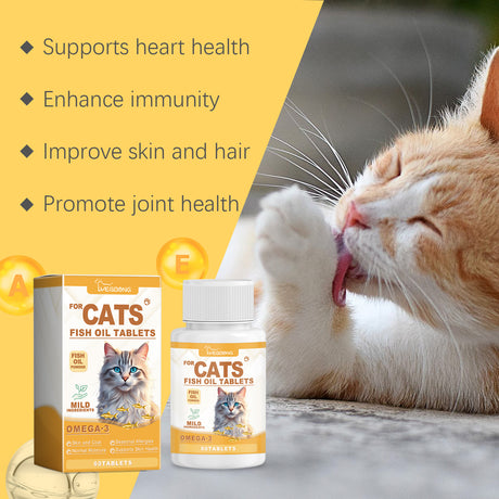 Cat Care With Multi-Dimensional Fish Oil Tablets Cat Care Vitamin Moisturizing Skin Fish Oil Care Tablets - V.I.P Digital Presence