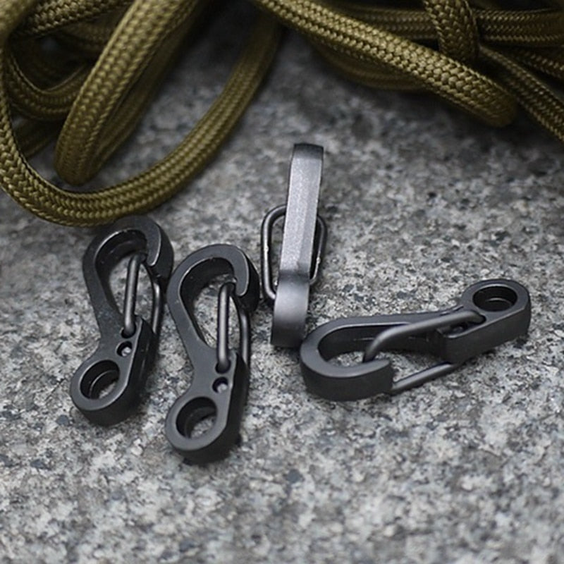 10 piezas de equipo de supervivencia EDC Paracord Mosquetón Snap Mini SF Clip de resorte Gancho de camping Senderismo Mochila Clip de hebilla táctica 