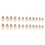 Simple pearlescent gold French almond nail wear nails special nail pieces wholesale finished wind fake nails - V.I.P Digital Presence