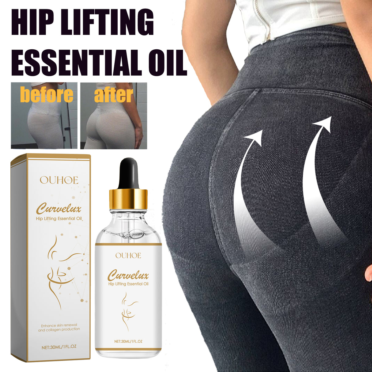 Hip Lifting Essential Oil, Carry Buttock Ass Show Buttocks Lift Hips Line Plastic Beautiful Buttock Essence - V.I.P Digital Presence