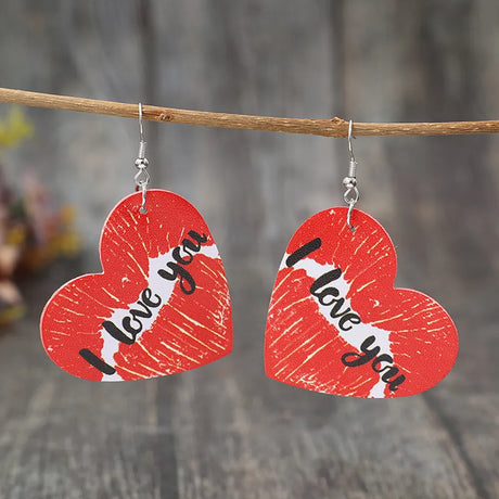 I LOVE YOU Heart Leather Earrings - V.I.P Digital Presence