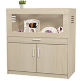 Squirrel cage acrylic panel with independent storage cabinet and wooden guinea pig room with bridge (L 31.50 x W 15.75 x H32.28) - V.I.P Digital Presence