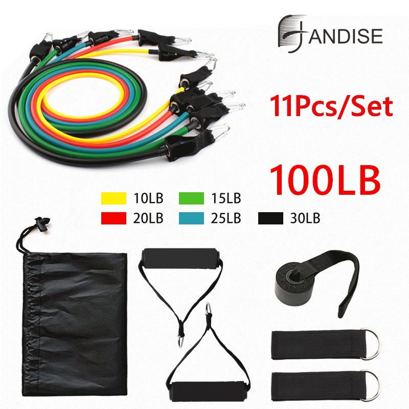Juego de bandas de resistencia para ejercicios con anclaje para puerta, correas para piernas y tobillos para entrenamiento de resistencia, fisioterapia y entrenamientos en casa. 