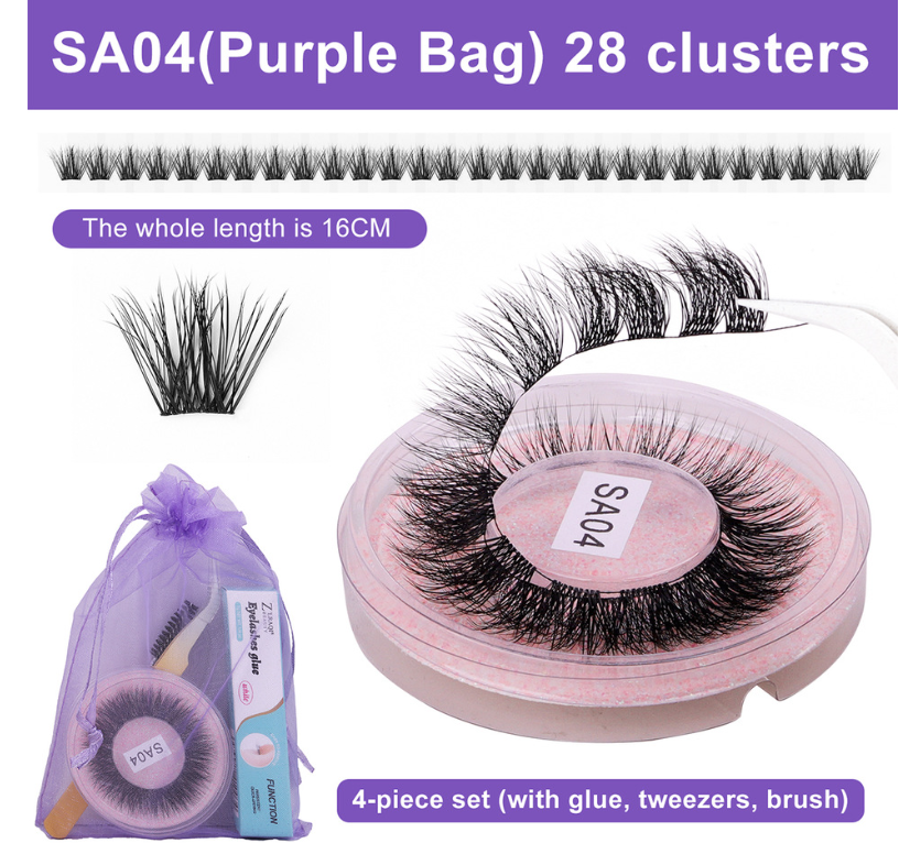 DIY false eyelashes set whole cut eyelashes European and American thick curling travel size eyelash combination - V.I.P Digital Presence