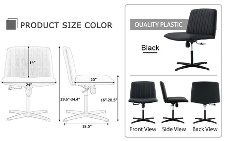 Black High Grade Pu Material. Home Computer Chair Office Chair Adjustable 360 ° Swivel Cushion Chair - V.I.P Digital Presence