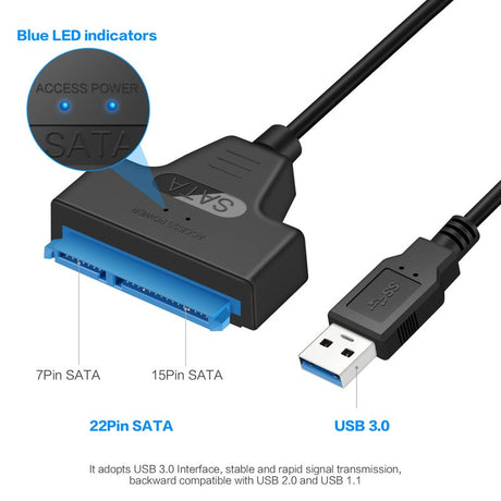 SATA Easy Drive Cable 2.5-inch Hard Disk Cable USB3.0 to SATA Easy Drive Cable SATAIII - V.I.P Digital Presence