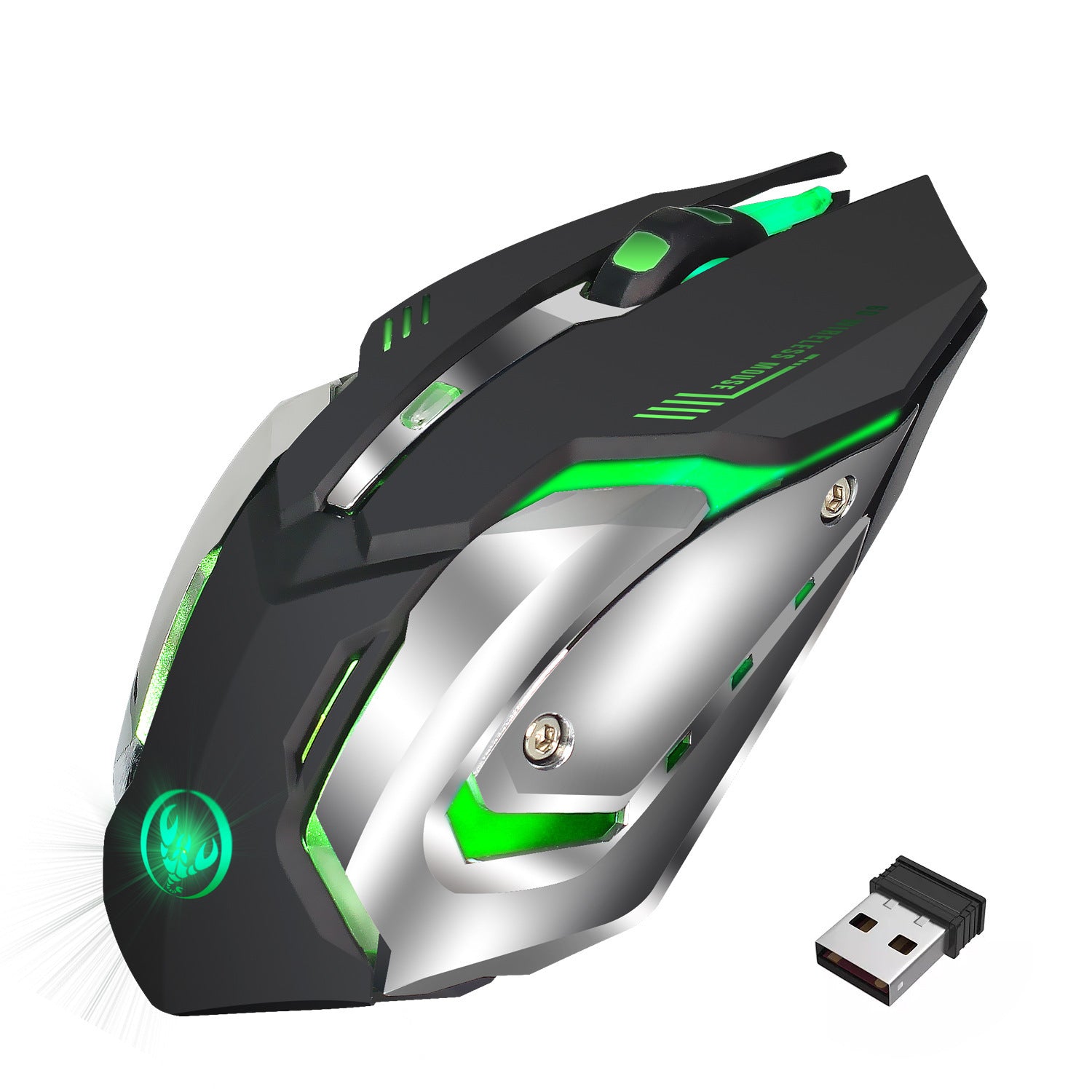 Mouse V Wireless gaming mouse rechargeable 2.4G mouse with built-in 600mAh RGB ...