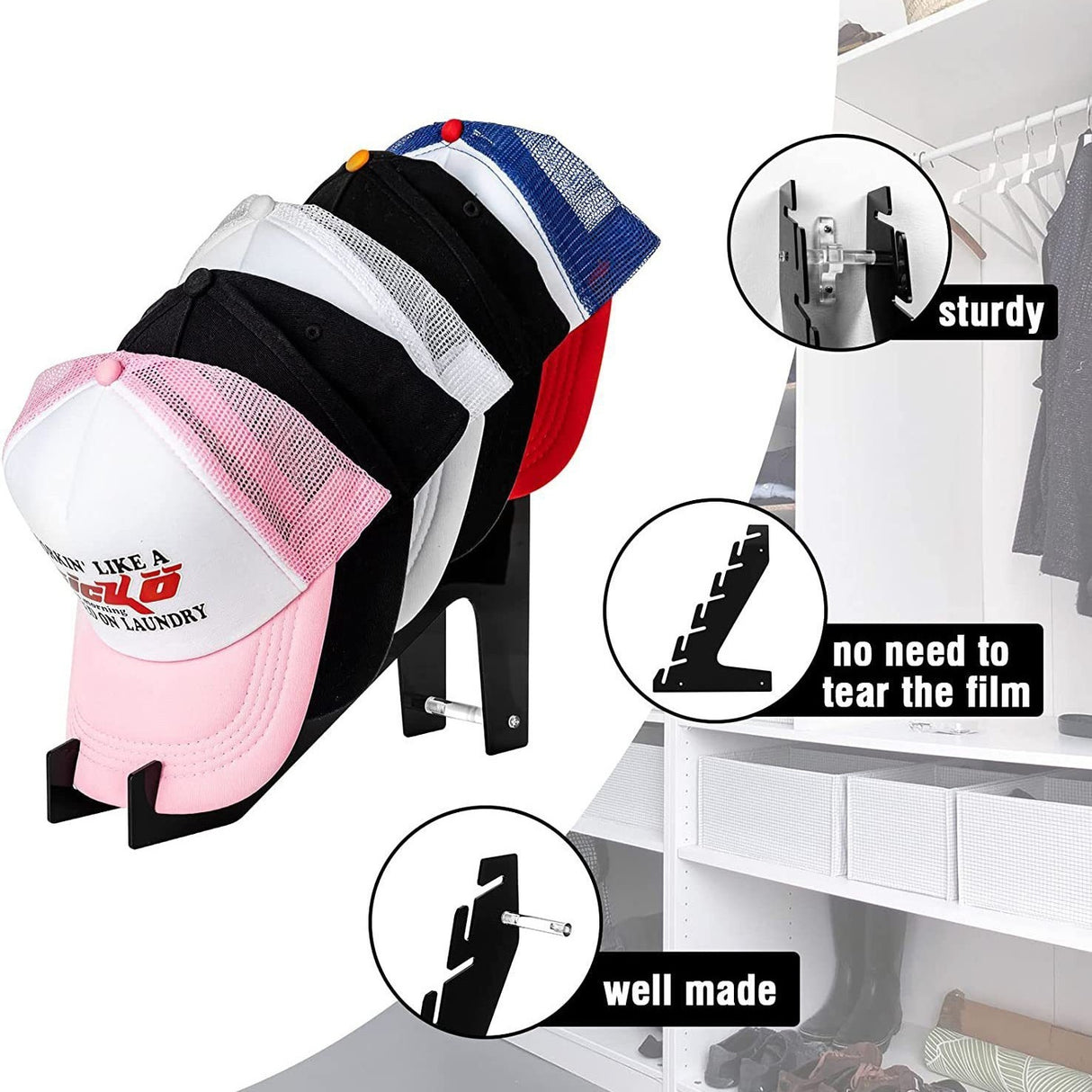 Hat Wall Hanging Rack Acrylic Duck Tongue Hat Storage Rack - V.I.P Digital Presence