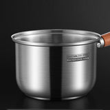 304 stainless steel milk pot, instant noodle pot, household wooden handle dormitory small soup pot, milk heating baby food pot - V.I.P Digital Presence