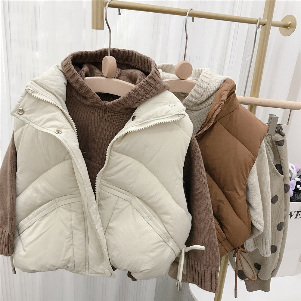 Children's standing collar cotton jacket vest winter loose vest for boys and girls camisole medium and small children's sweater - V.I.P Digital Presence