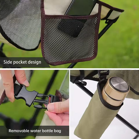 Folding camping chair with headrest. Lightweight, aluminum alloy, for travel and fishing. Outdoor furniture. - V.I.P Digital Presence